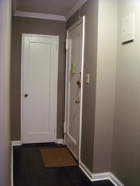 Painted Door and Framed Peep Hole! Entryway Before and After - >> joeandcheryl.com <<