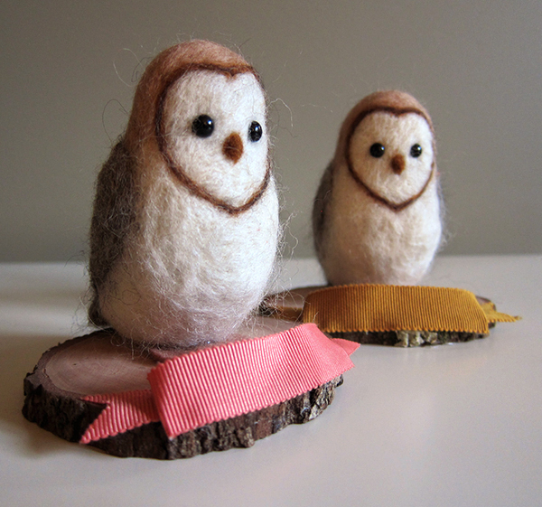 New Item at Cherbert Shop - Personalized Felted Wool Barn Owls! - >> joeandcheryl.com <<