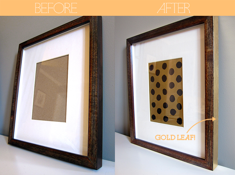 A Simple DIY Picture Frame Update - Gold Leafing  - >> joeandcheryl.com <<
