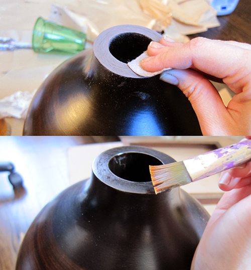 Wooden Vase Update Using Paint and Gold Leaf  - >> joeandcheryl.com <<